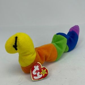 Vintage 1995 TY Beanie Baby Inch the Worm Date of Birth 9-3-1995